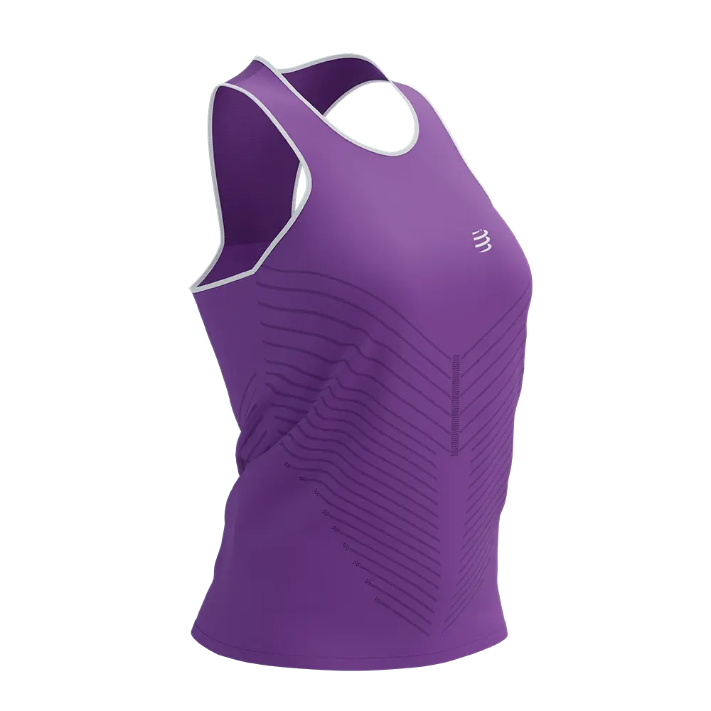 Compressport Performance Hardloopshirt Zonder Mouwen Paars/Wit Dames