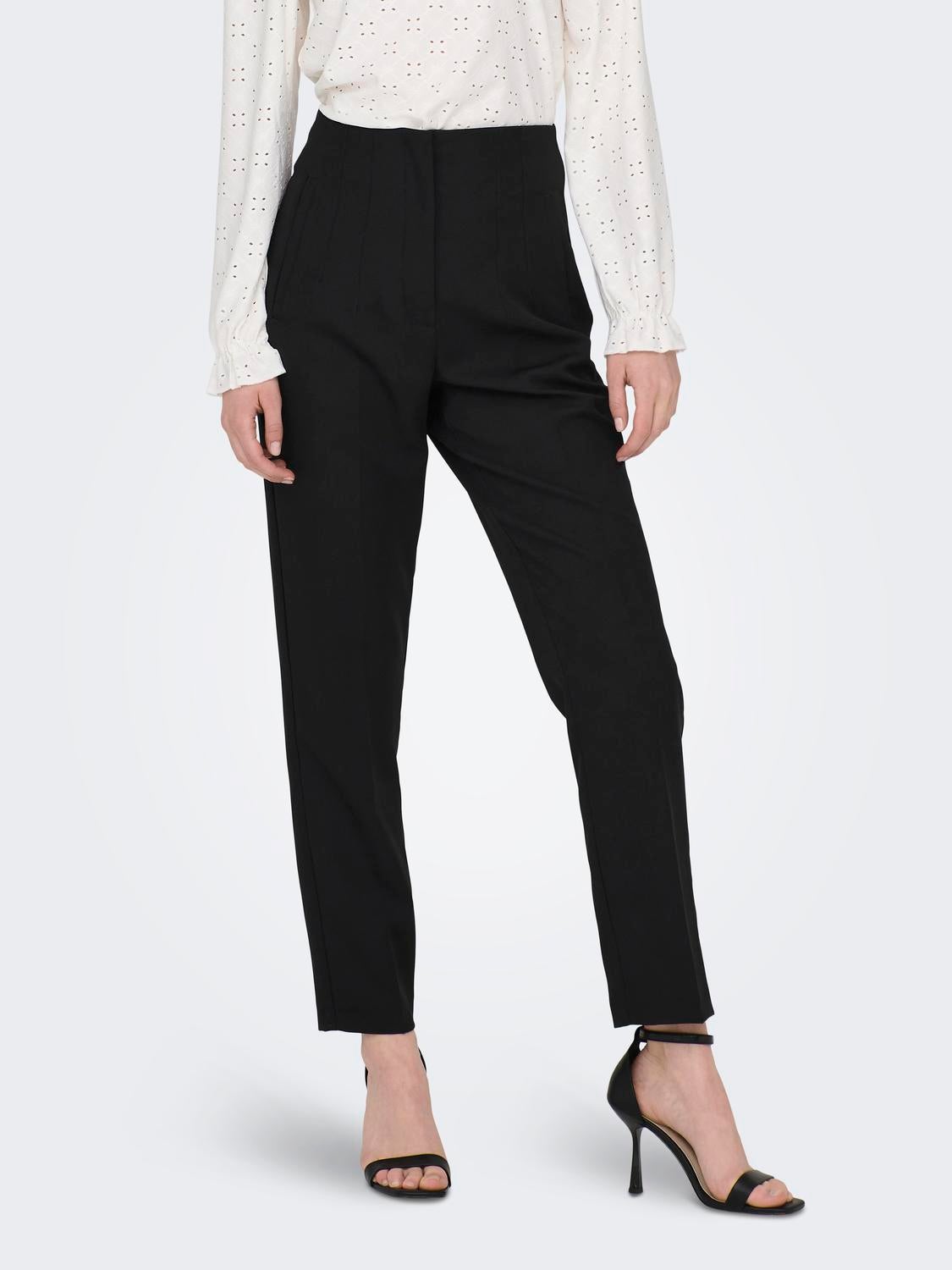 JDYSIENNA Hohe Taille Normal geschnitten Hose Black
