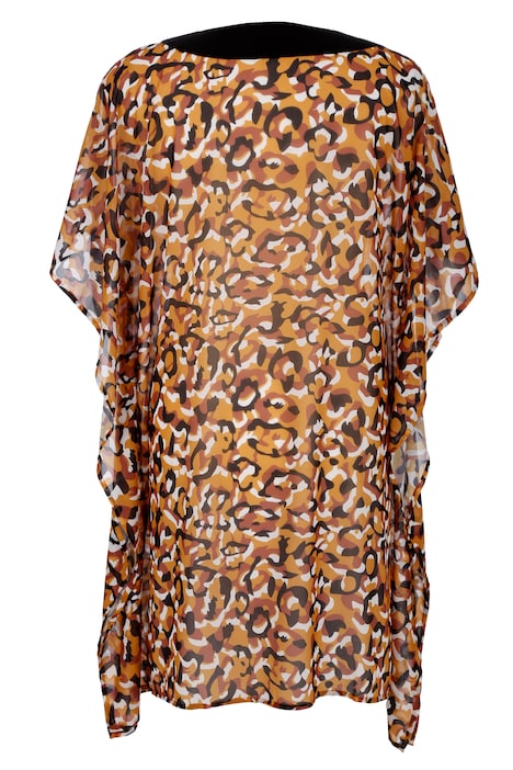 Tunika, Chiffon, Animalprint, V-Ausschnitt