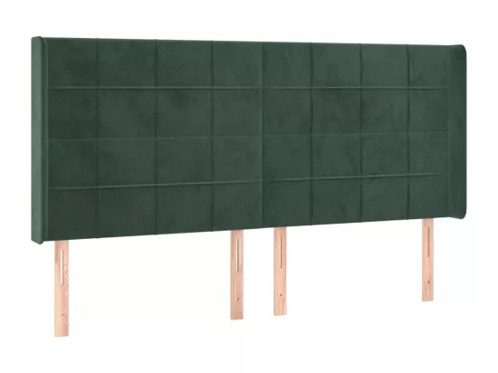 Sommier tapissier matelas et LED Vert foncé 180x200 cm Velours