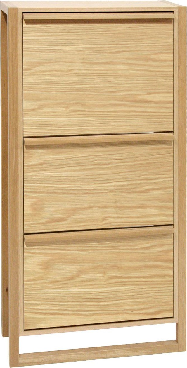 Woodman Schuhkommode »NewEst« Breite 67 cm, mit 3 Klappen, Holzfurnier aus Eiche, FSC®