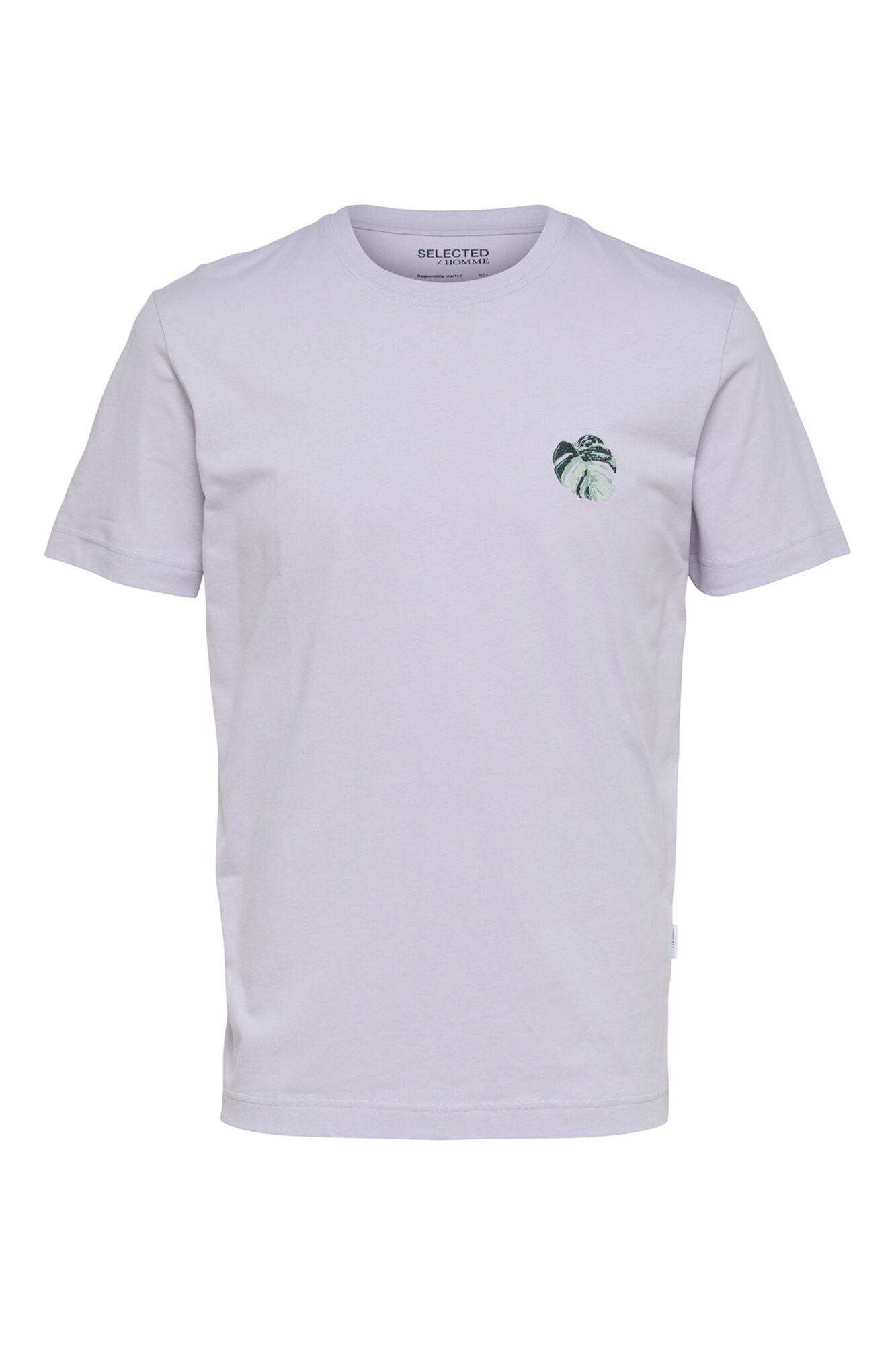 Camiseta de algodão orgânico com detalhes bordados - Lilás