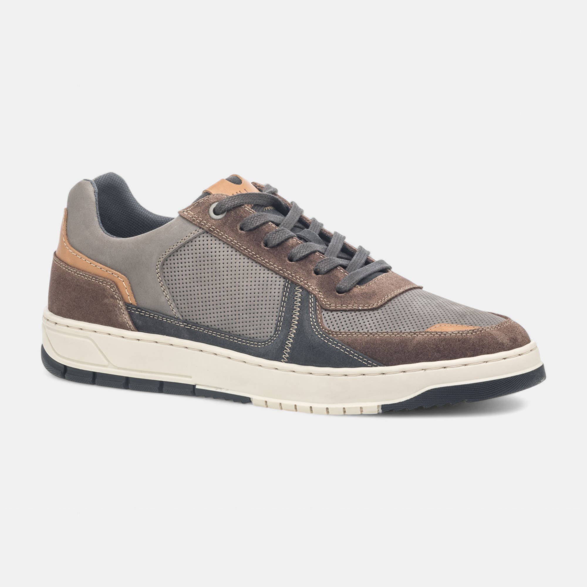 Baskets basses Homme en cuir gris