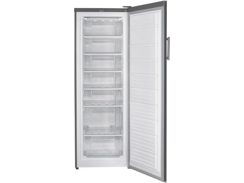 SPC Gefrierschrank H-GS3857 INOX Grau Rechts, Wechselbar Freistehender Gefrierschrank