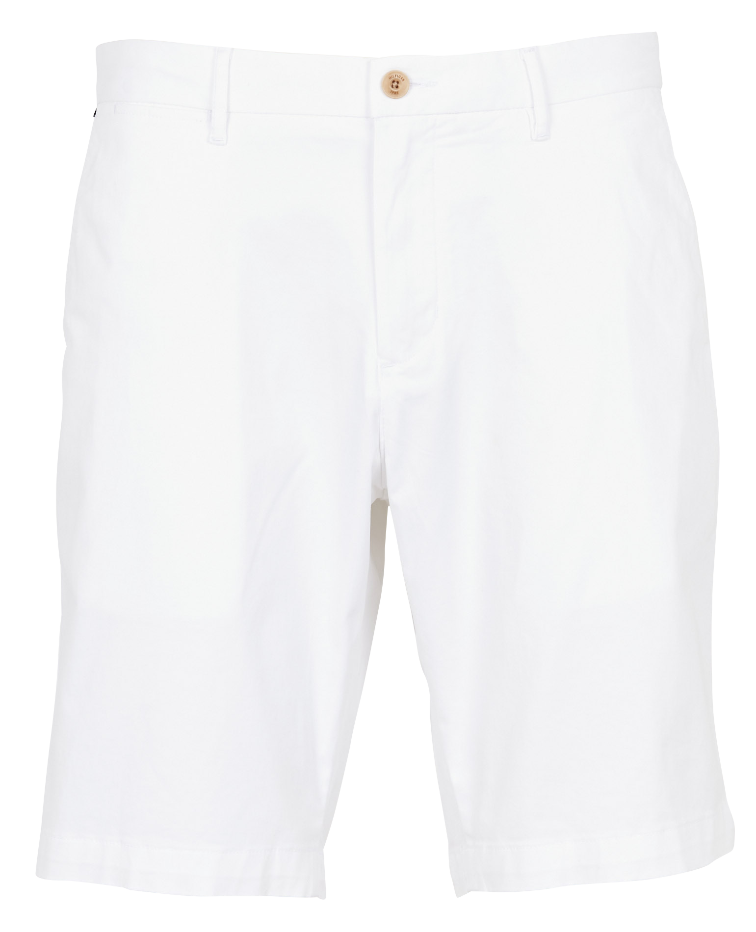 Short chino droit en coton bio mélangé | Blanc