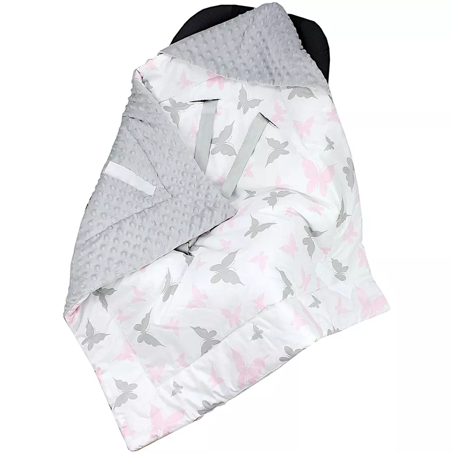 TupTam Baby Winter Einschlagdecke für Babyschale Wattiert rosa