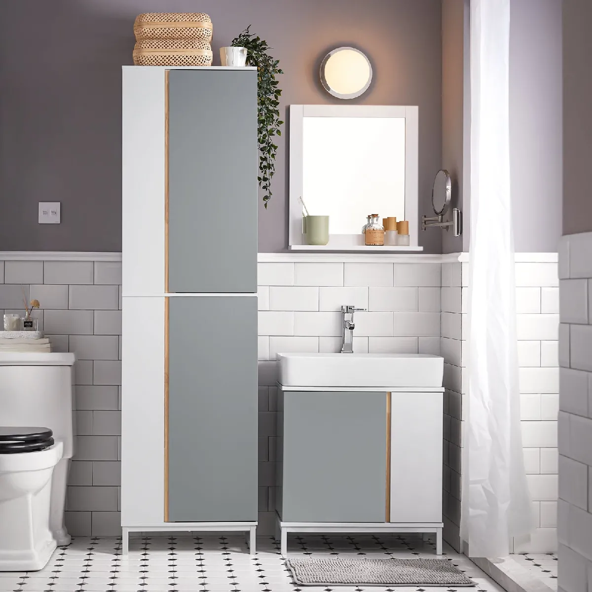 SOBUY BZR76-HG - Colonne salle de bain - Gris clair