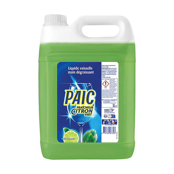 Liquide vaisselle dégraissant concentré Paic citron vert 5 L