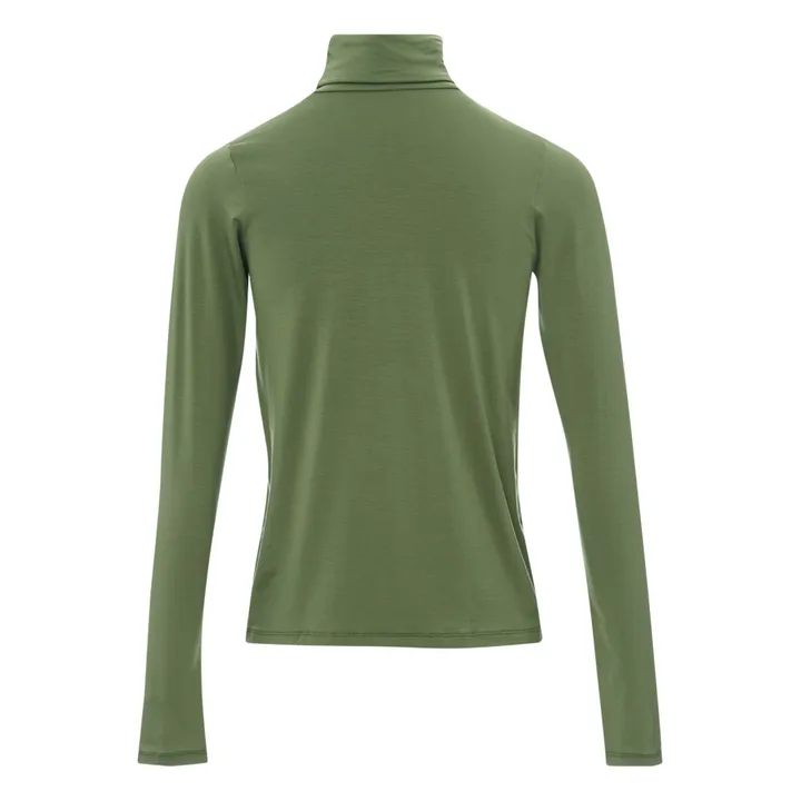 Baserange Pull Turtle Neck Bamboo Lyocell | Vert olive