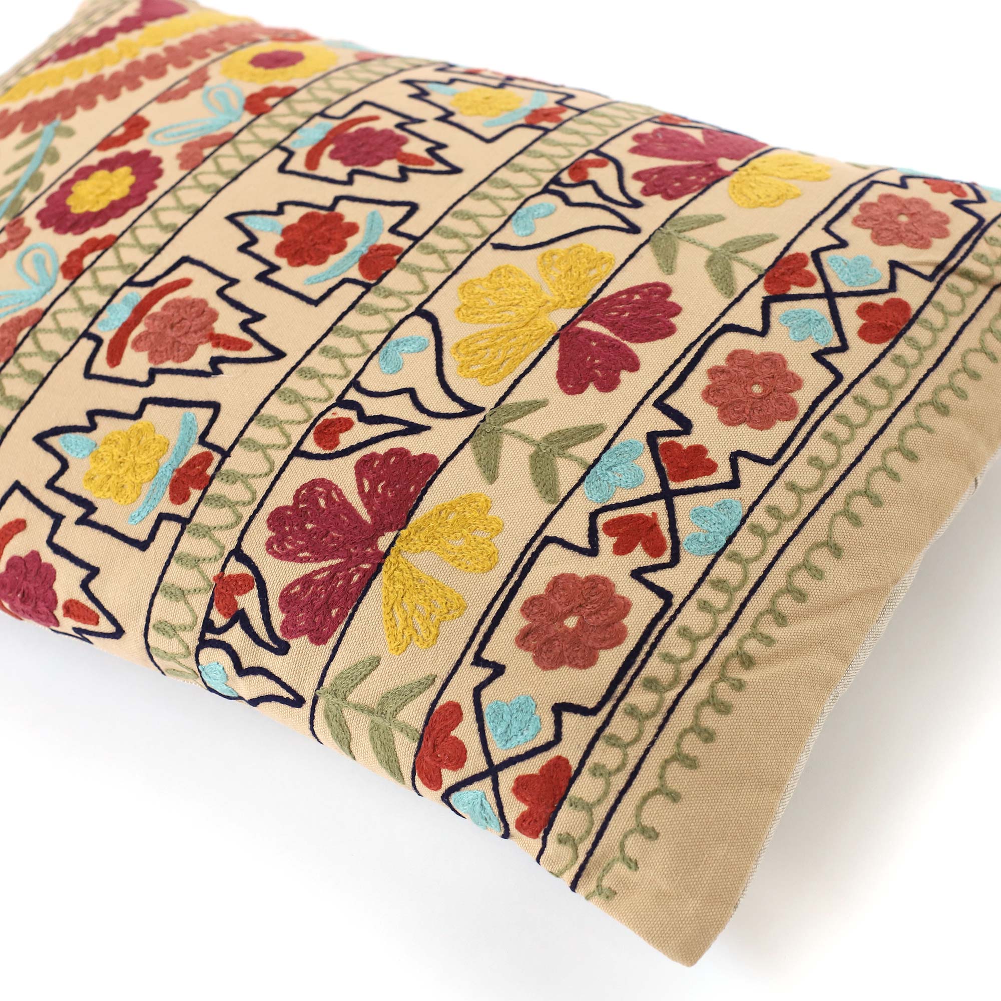 Kissen 'Kaviy', beige-multicolor, B 60 cm, H 40 cm von fischer's lagerhaus