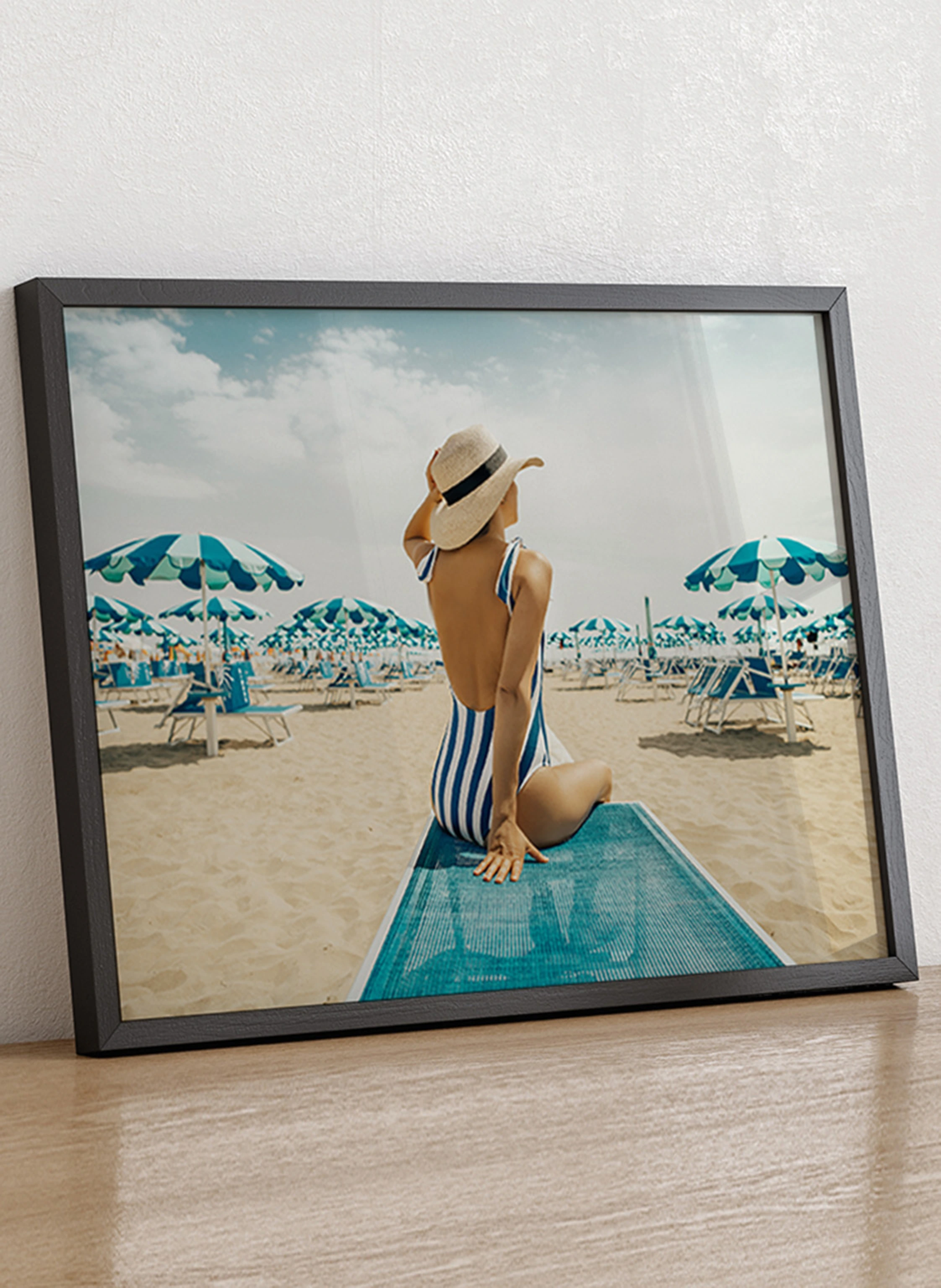 ANY IMAGE Wandbild FRAU IN BLAU mit Rahmen