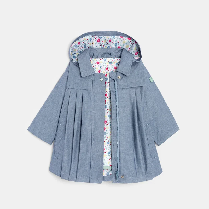 Manteau parka 3 en 1 chambray bébé fille Bleu