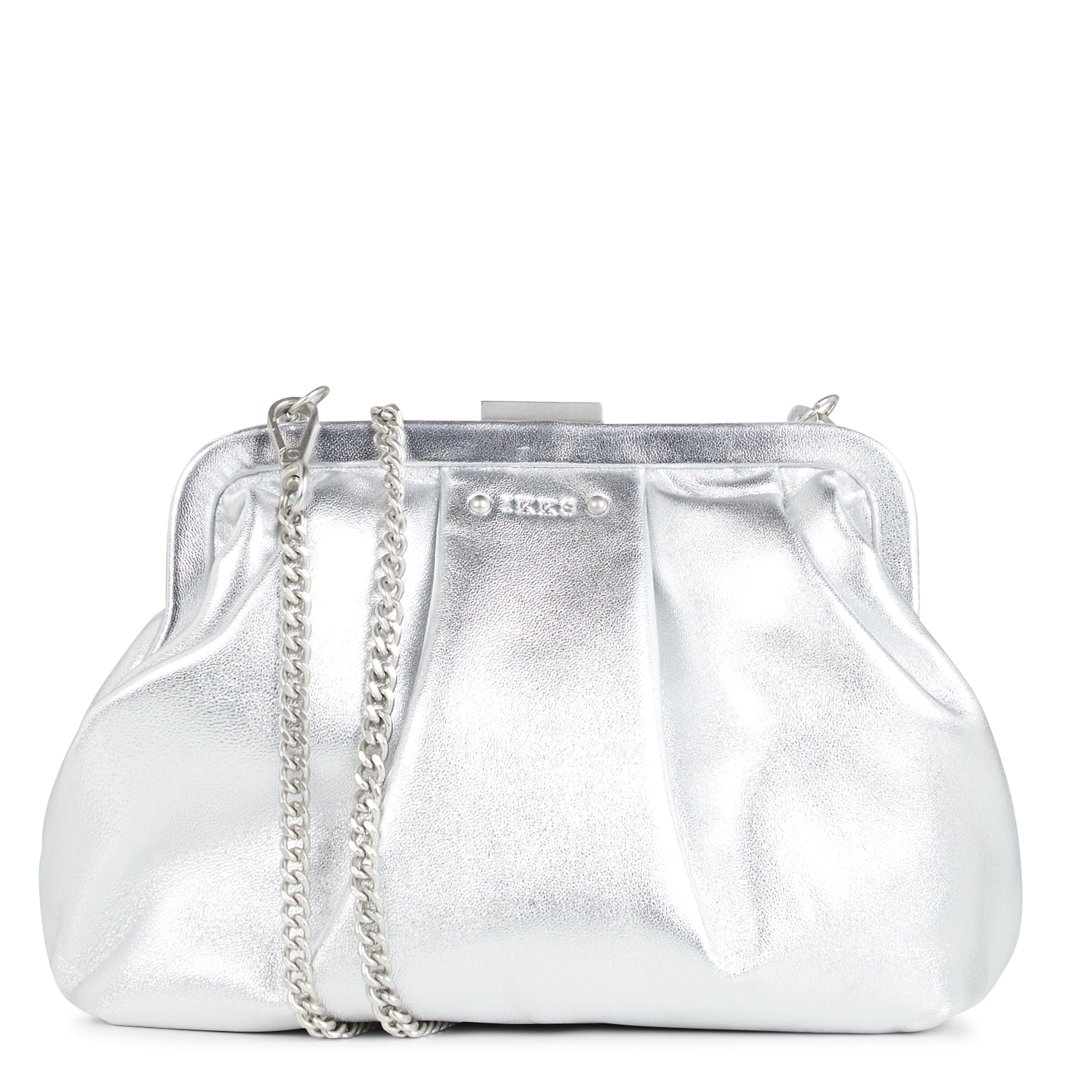 Sac bourse en cuir | Argent