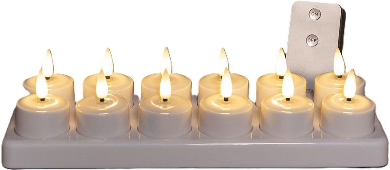 Anna's Collection - LED Waxinelicht - Wit - Set van 12 - Inductie