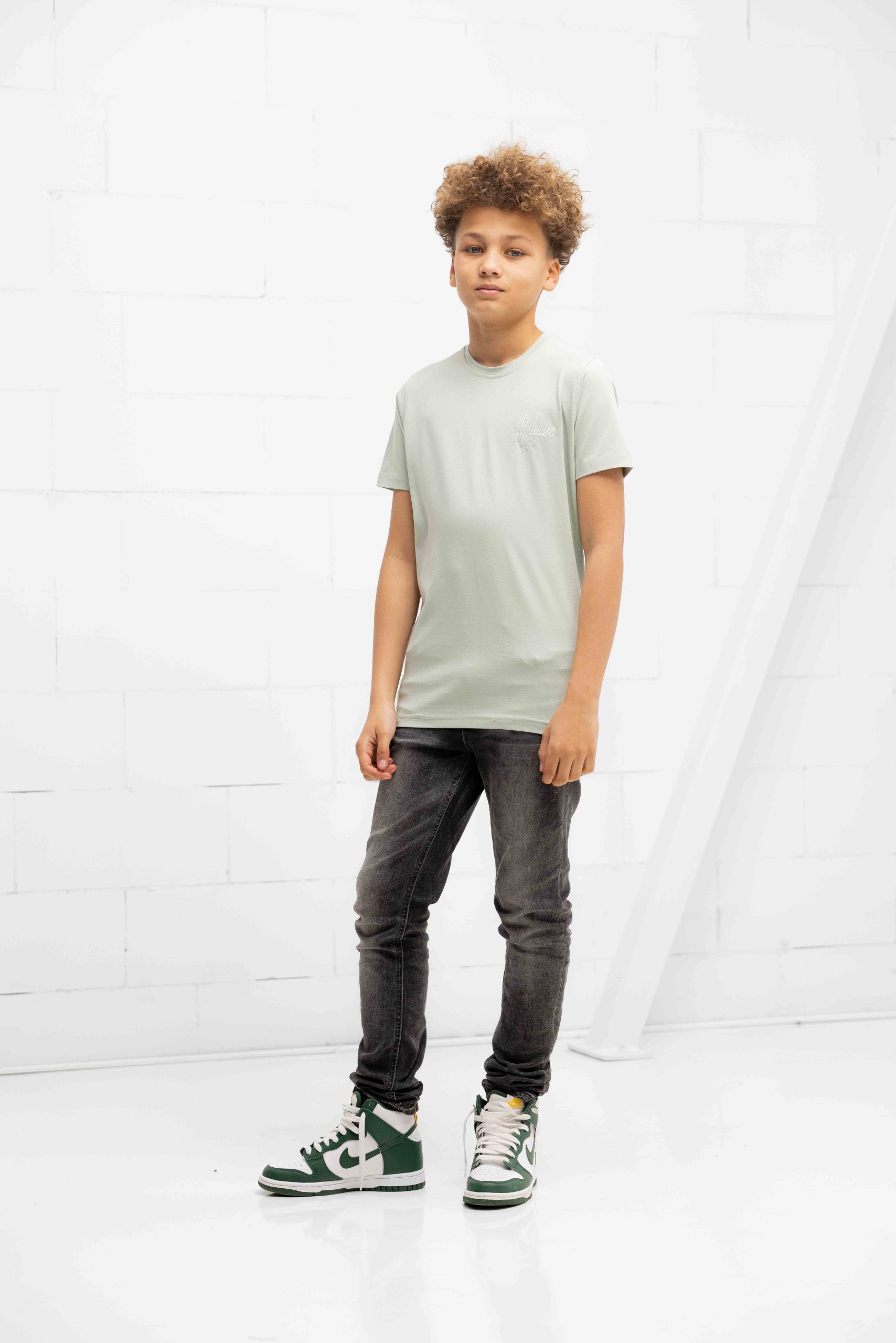Malelions Split T-Shirt Kids Lichtgroen/Mint