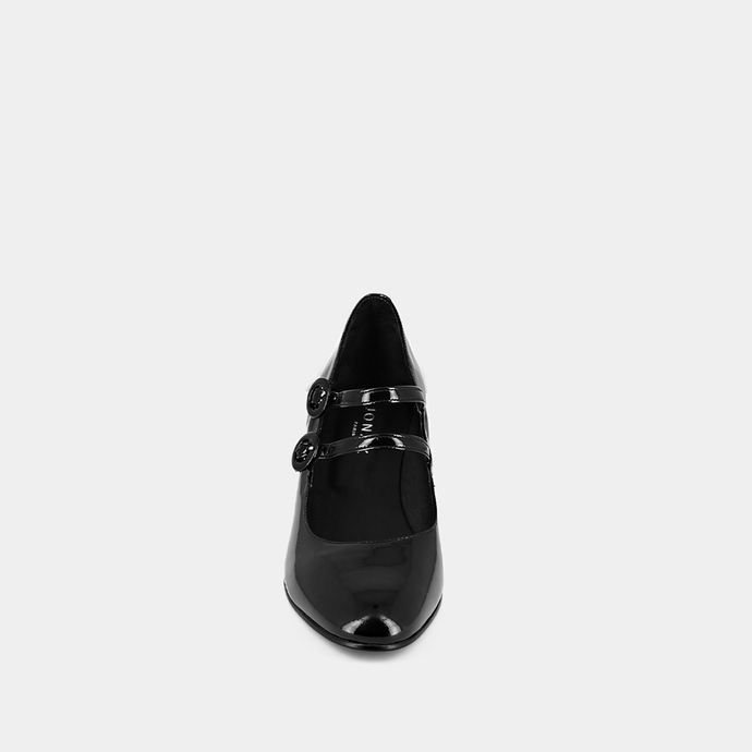 Babies à talons  en vernis noir