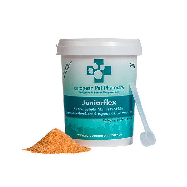Europeanpetpharmacy’s Juniorflex  hochdosiert zur Vorsorge für die Gelenke