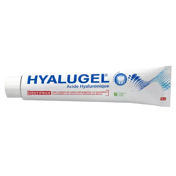Creme dental Hyalugel com ácido hialurônico para inflamação gengival, sabor menta e limão, 75ml