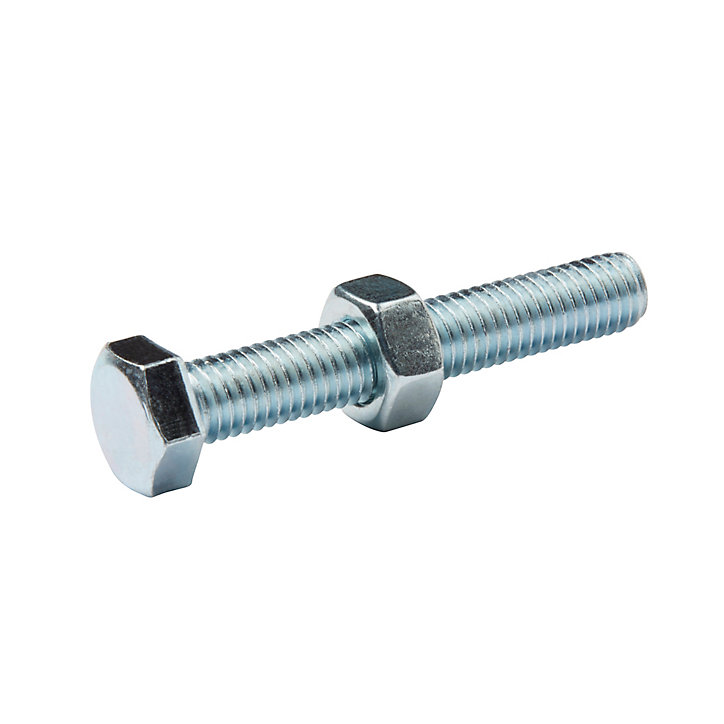 10 boulons tête héxagonale acier zingué 8 x 50 mm