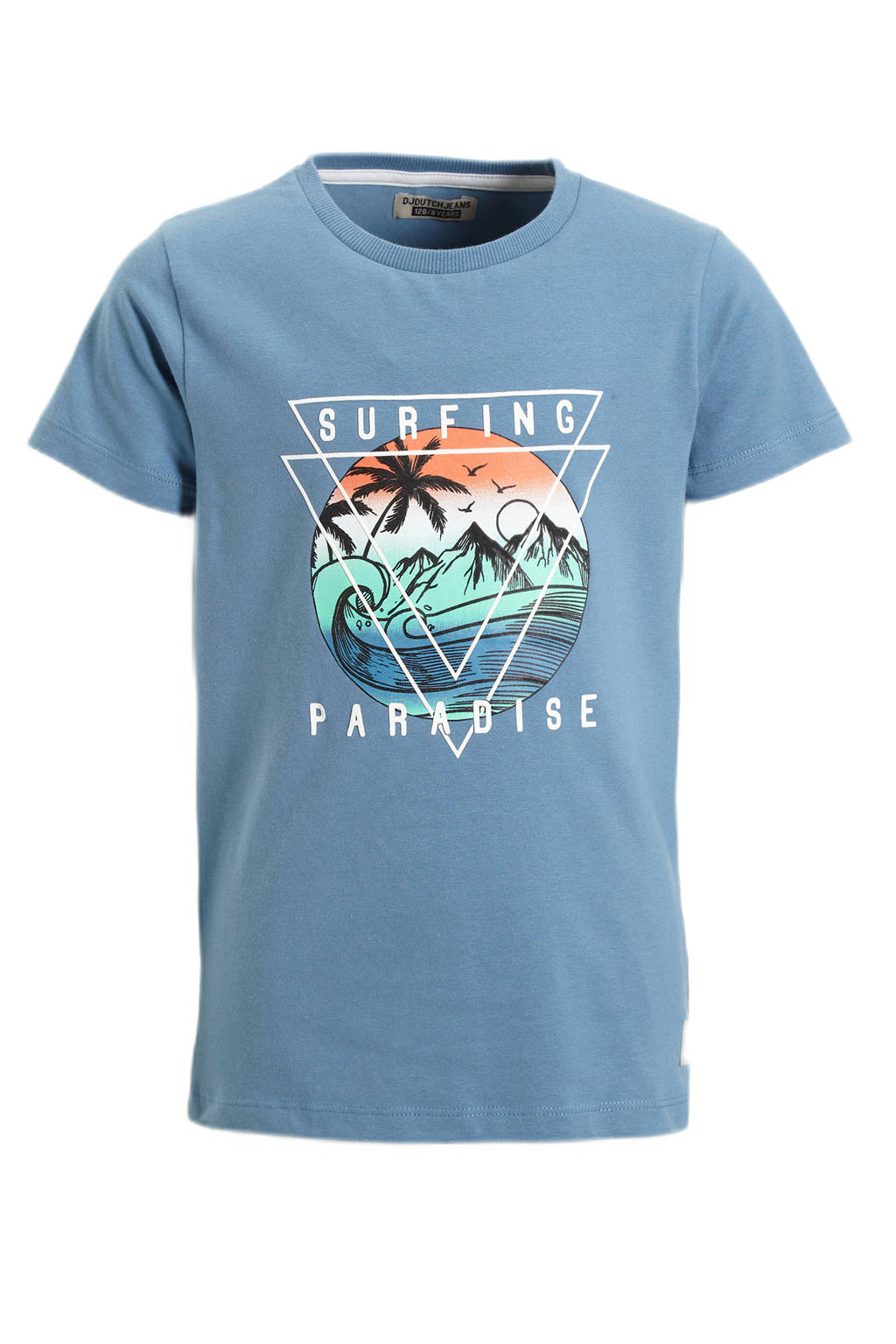 DJ Dutchjeans T-shirt T-shirt ss met printopdruk blauw