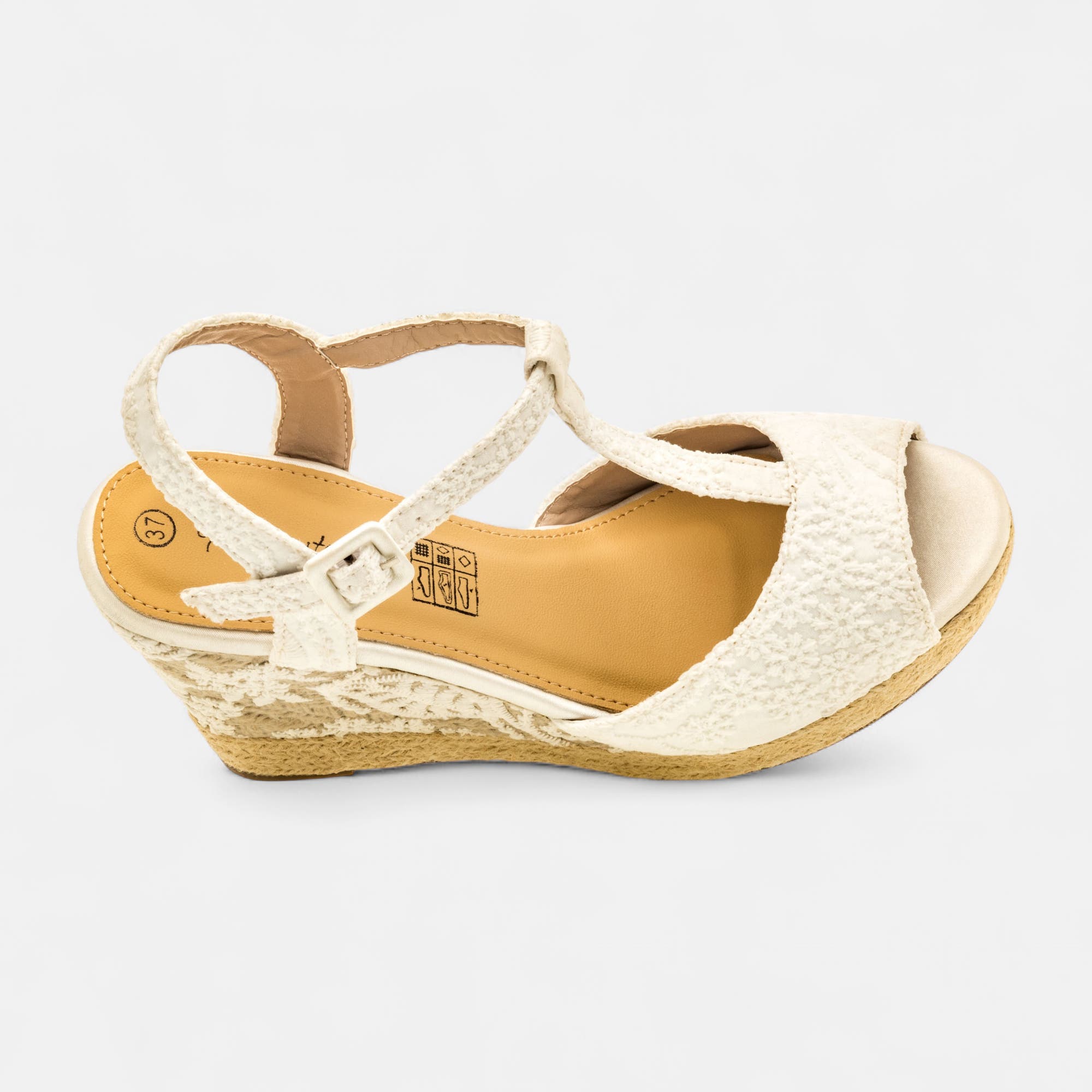 Sandales à talon compensé Femme blanc
