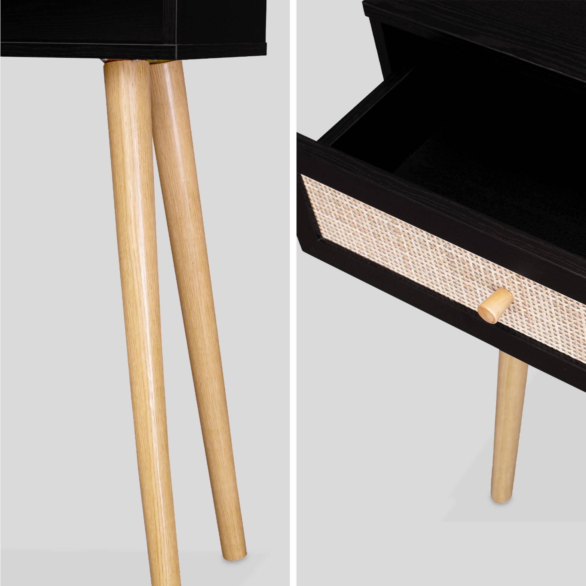 sweeek - Sidetable met rotan