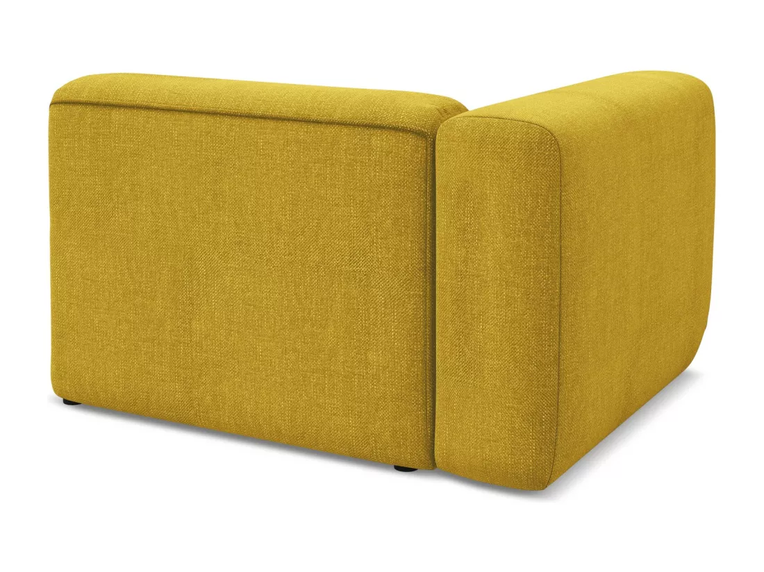 Module avec accoudoirs gauche en tissu chenille - moutarde - EKAHI