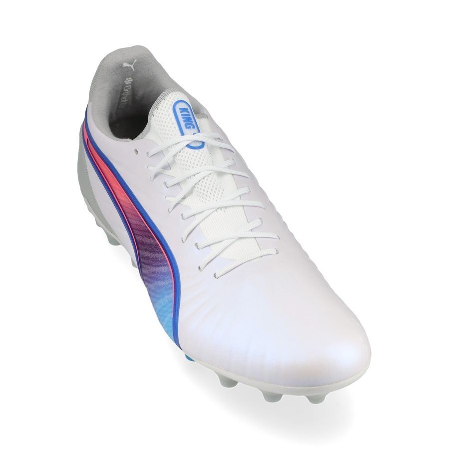 PUMA King Ultimate MG Formula - Blanc/Bleu/Flat Light Gray/Crépuscule