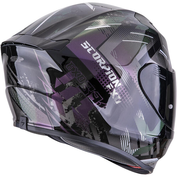 Scorpion - Casque Exo-391 Clutter Noir / Argent / Violet