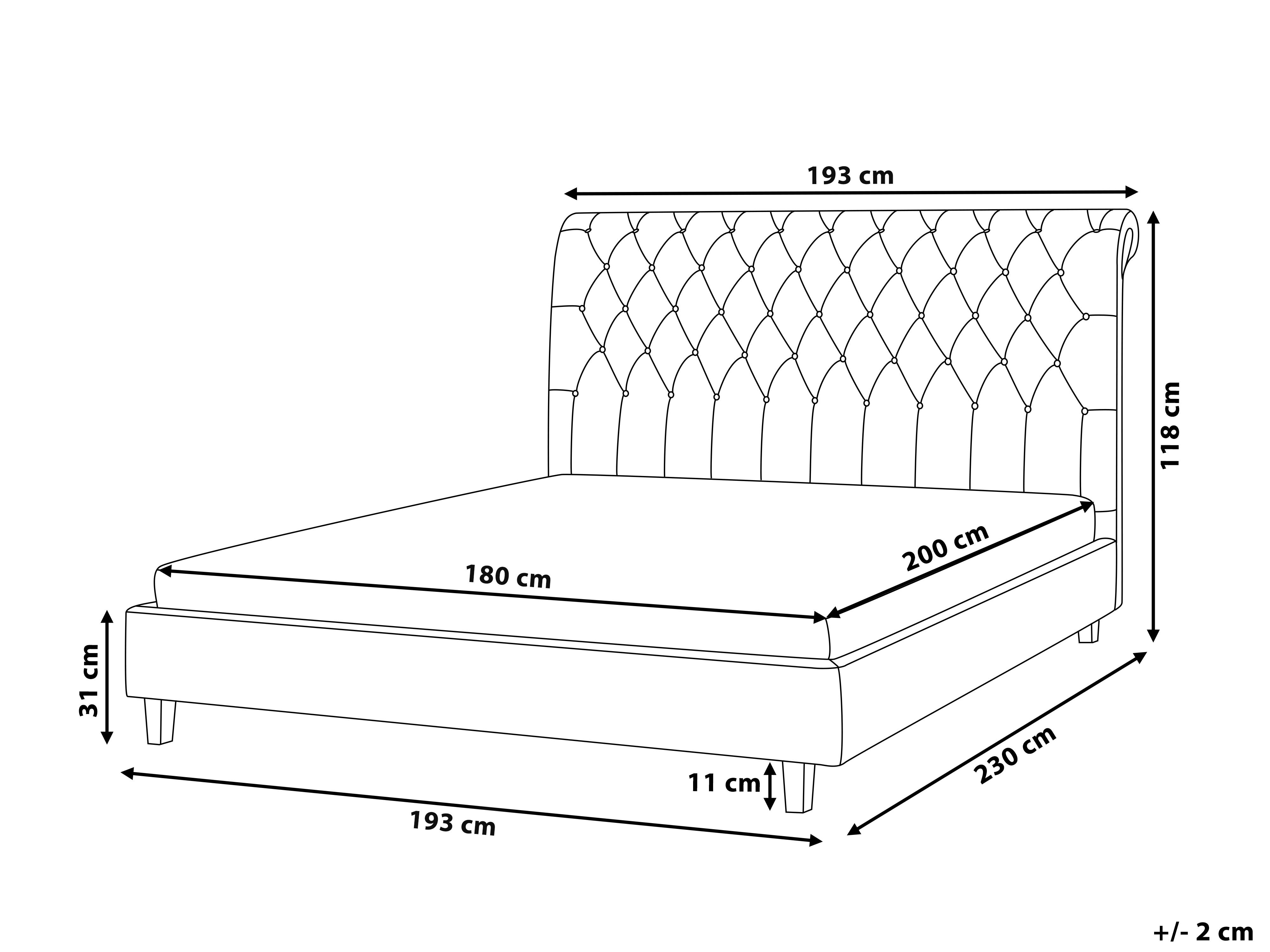 Bed Stof REIMS 180 x 200 cm Beige