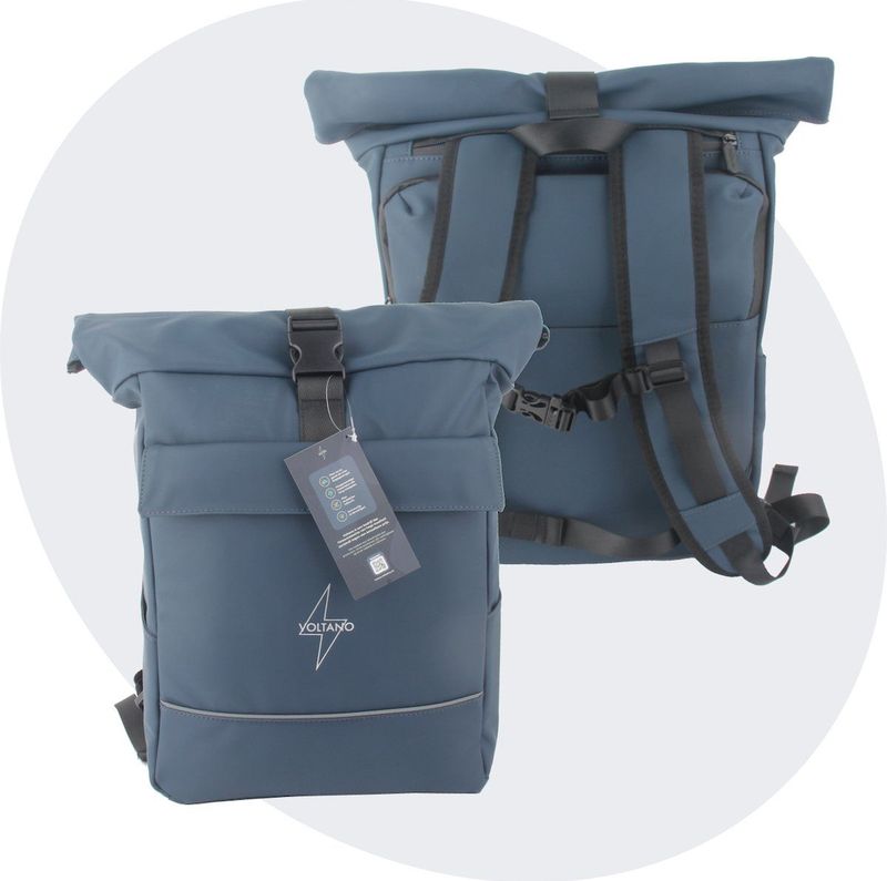 Voltano - Luxe E-bike Rolltop Fietstas - Space Blauw - 28L - 100% Waterdicht
