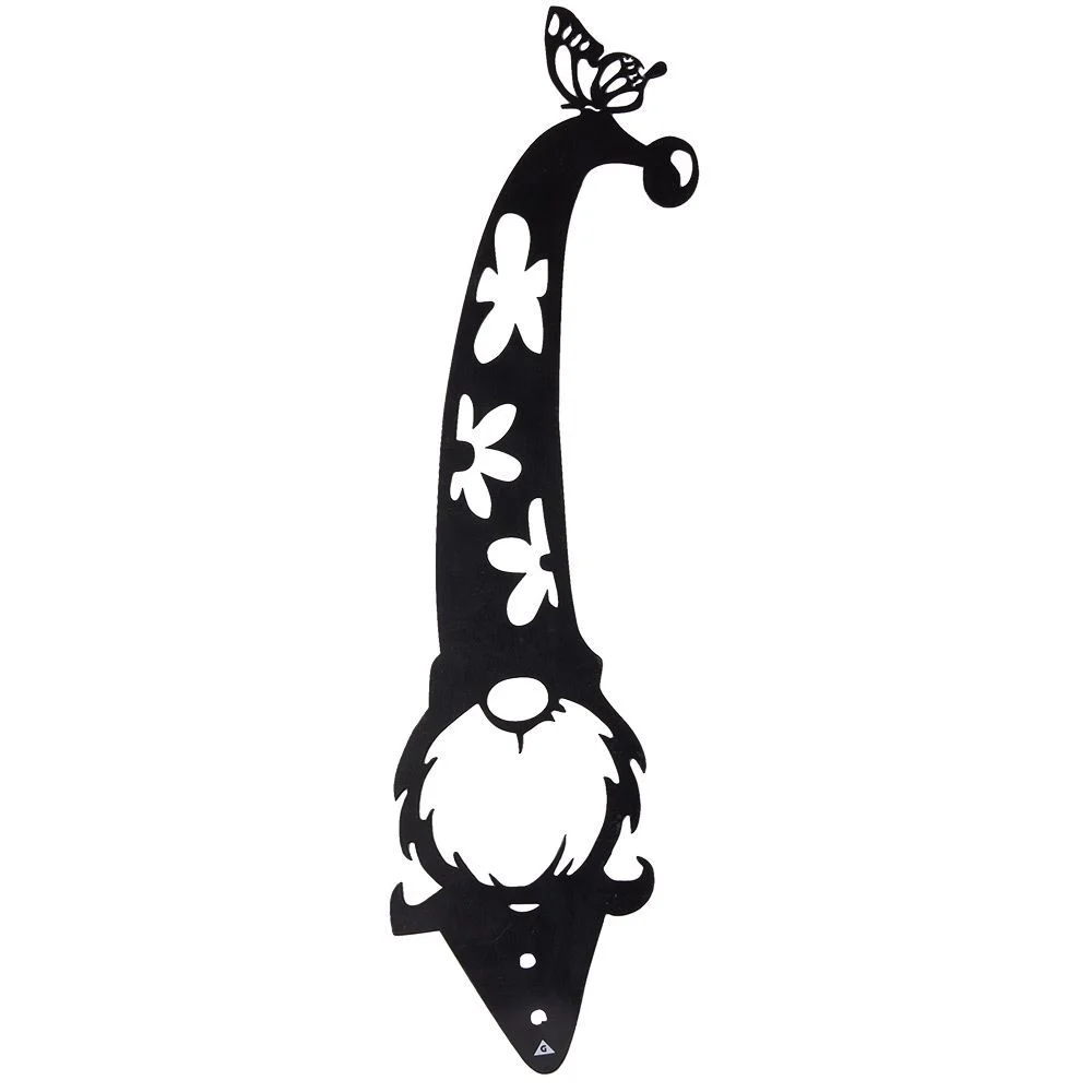 Nain de jardin en métal ajouré noir à planter H50cm