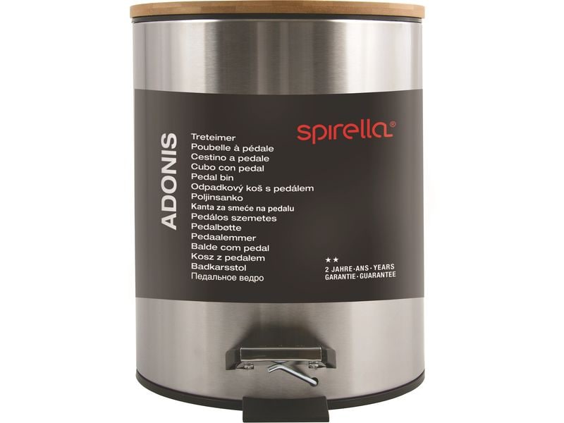 spirella Treteimer Adonis 3 l, Beige/Grau/Silber Treteimer mit Pedal
