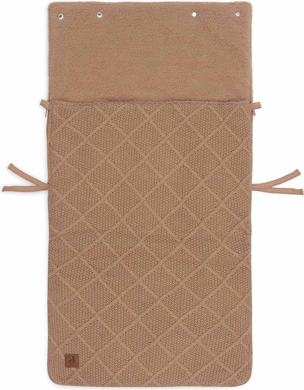 Jollein - Basic Voetenzak - Check Knit - Biscuit/Oatmeal