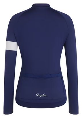 Maillot Manches Longues Rapha Core Bleu / Blanc Femme