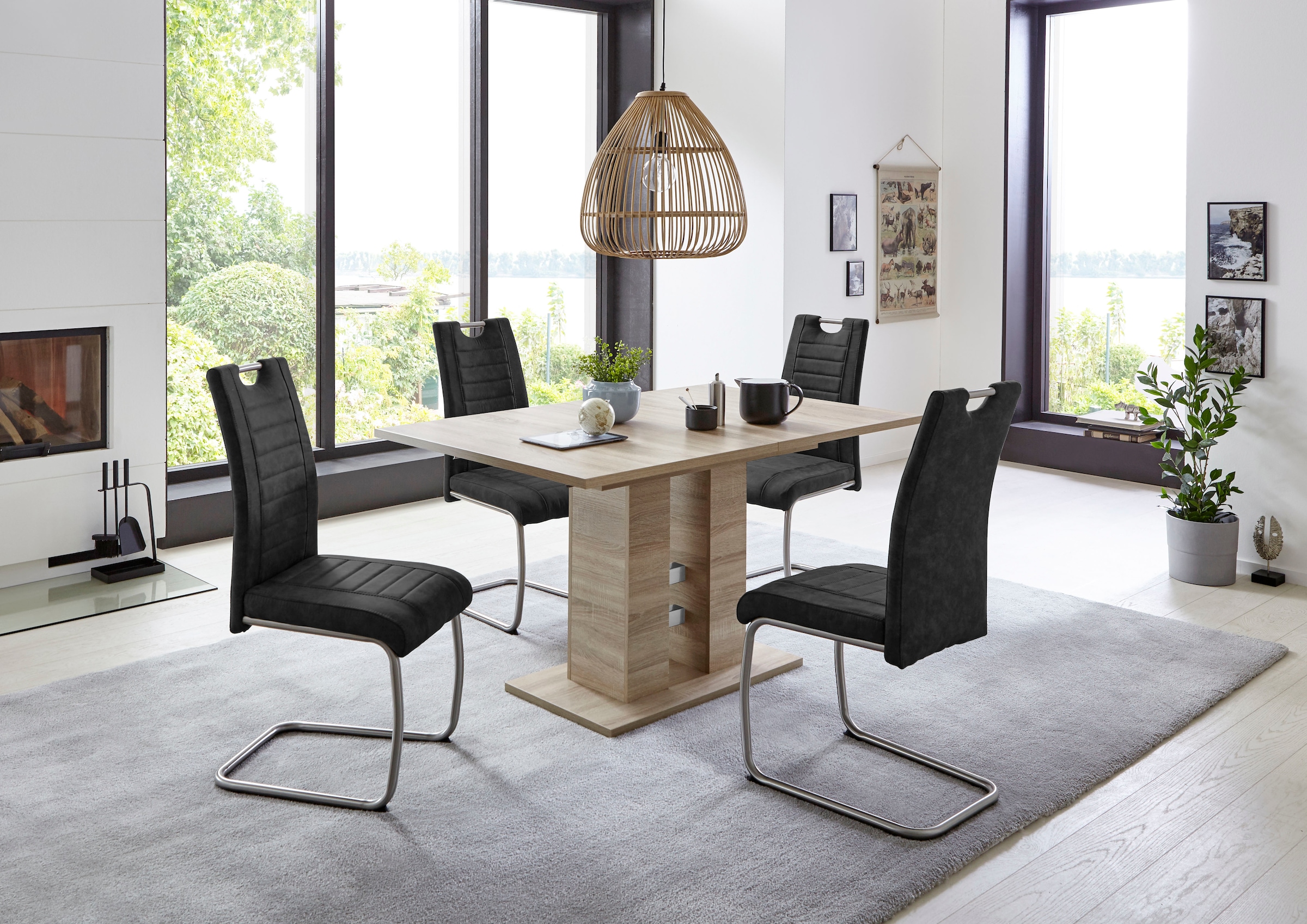 HELA Essgruppe »Ulla« Set, 5 Stk. tlg. ausziehbar 140 - 220 cm, Edelstahl, 140 Kg Belastbar