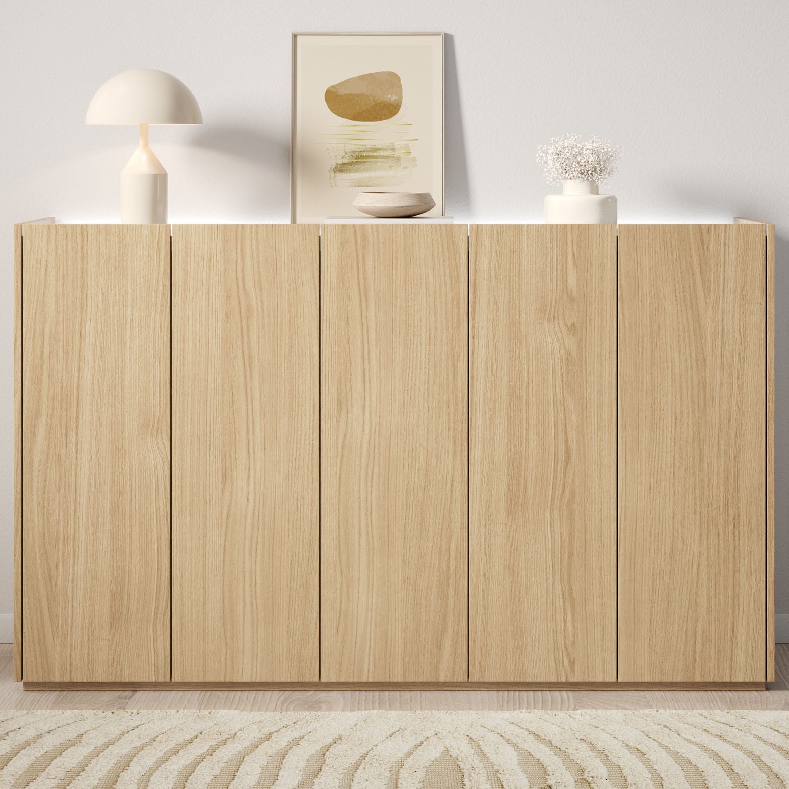 Meubella - Schoenenkast Encore - Eiken - 156 cm