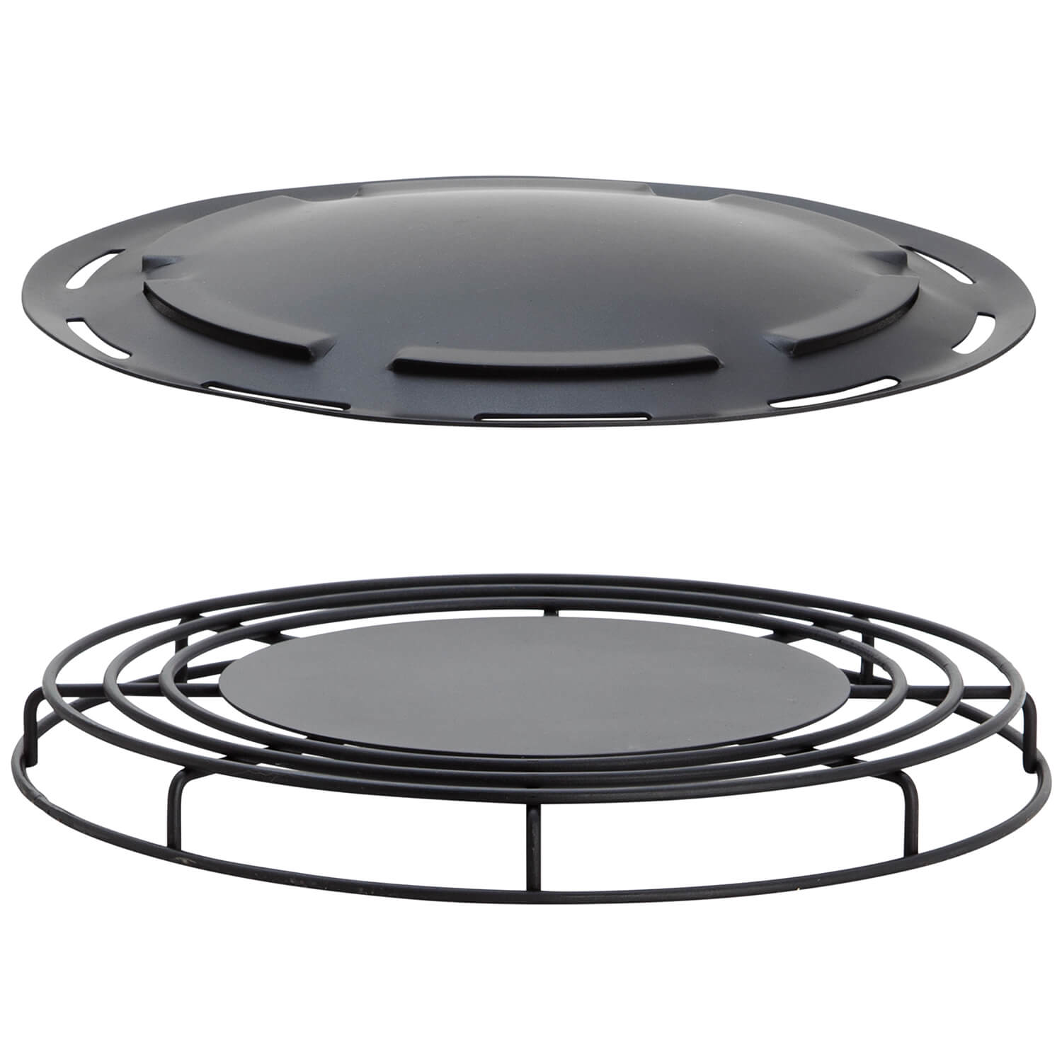 Leichter Aluminiumgrill Ø 38 cm mit Transporttasche: Vulcano - der multifunktionale Holzkohlegrill inkl. 2 Grillaufsätzen + Hitzeschutzlifter