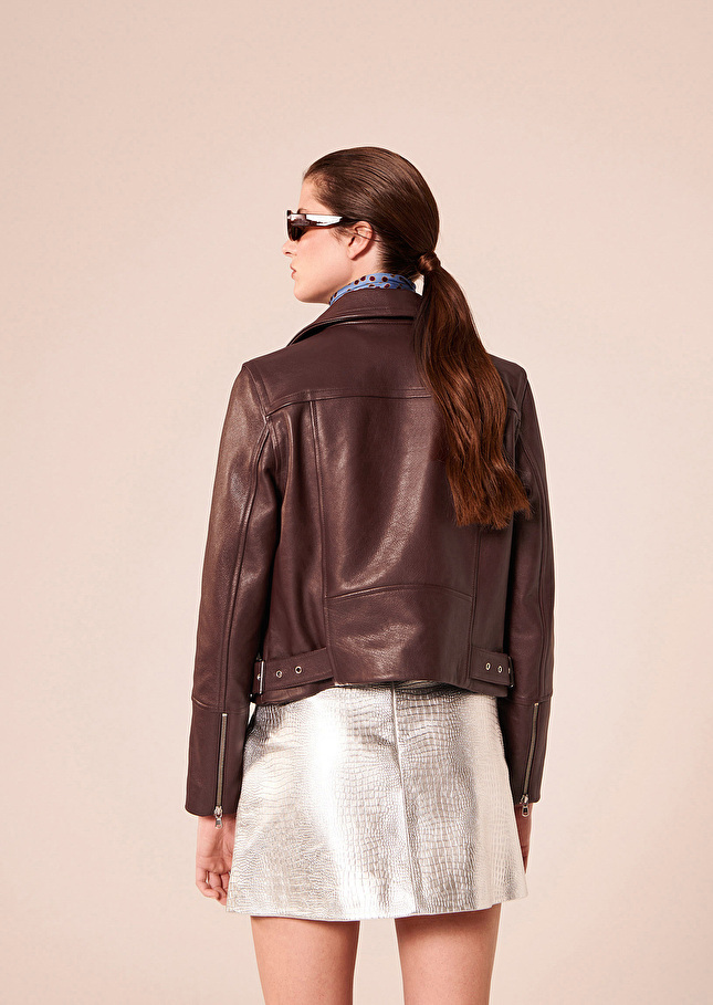 Veste Voguebordeaux en cuir