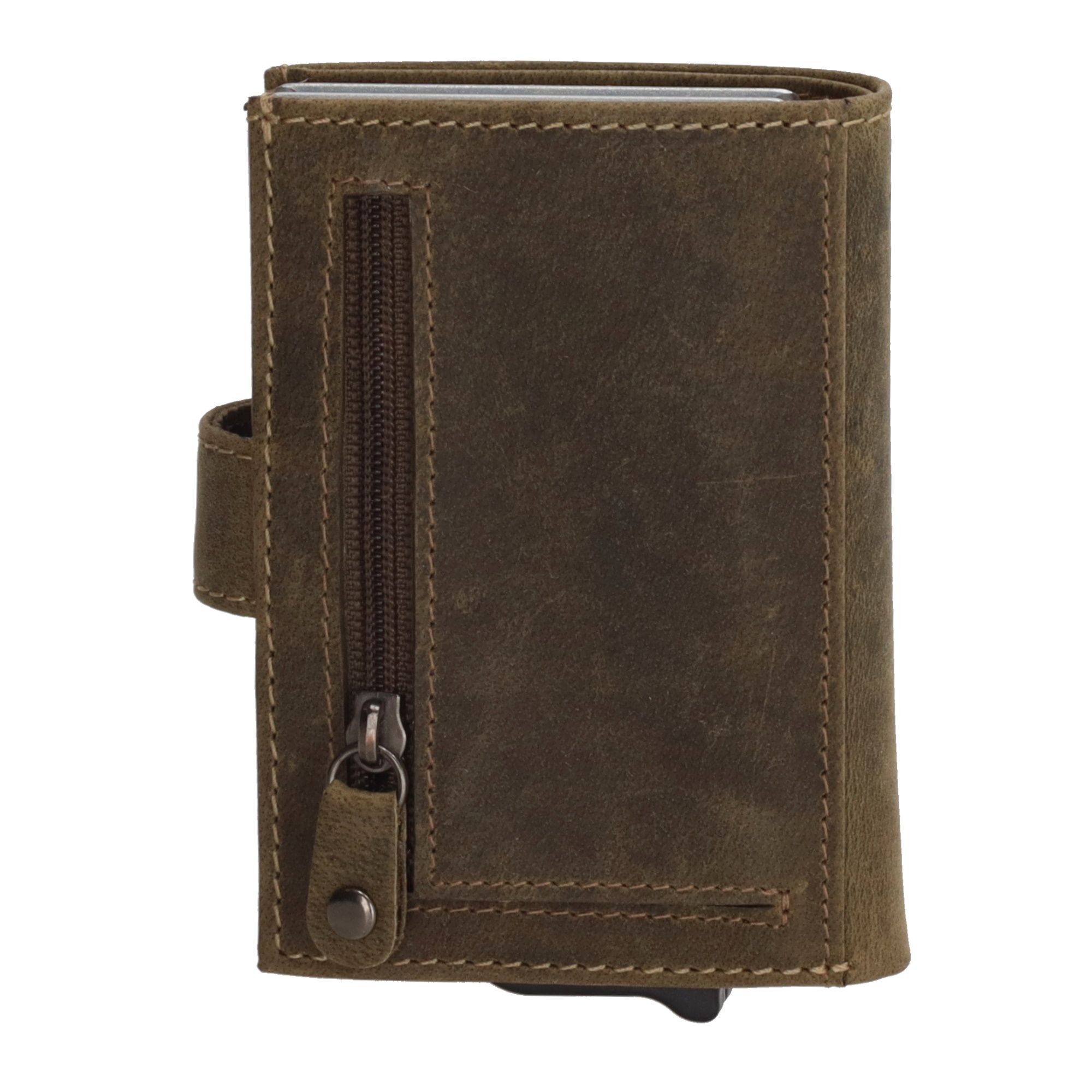 Hide & Stitches Idaho Safety Wallet Olijfgroen