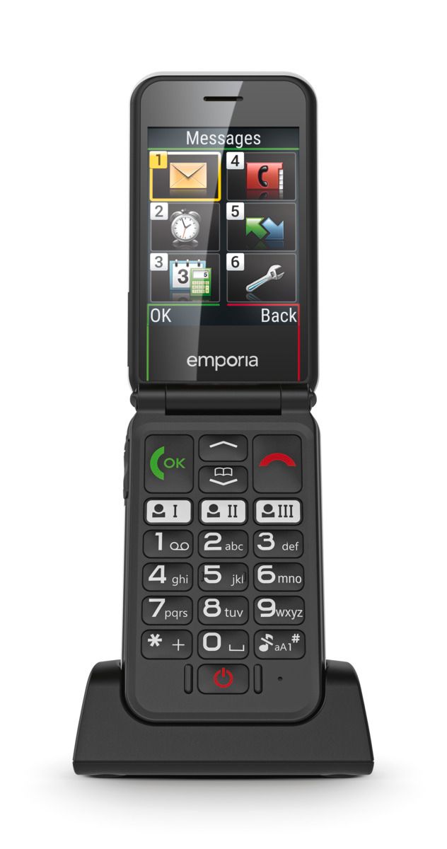 emporia SIMPLICITYglam Smartphone mit Klappfunktion 4G weiß 128 MB 2,8 Zoll