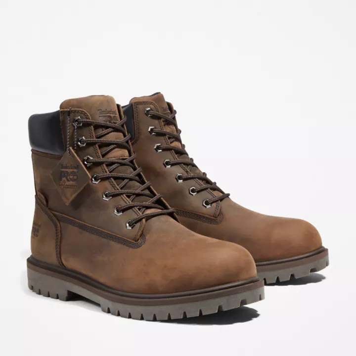 Bottine de travail imperméable Timberland PRO emblématique à embout de sécurité en alliage pour homme en marron
