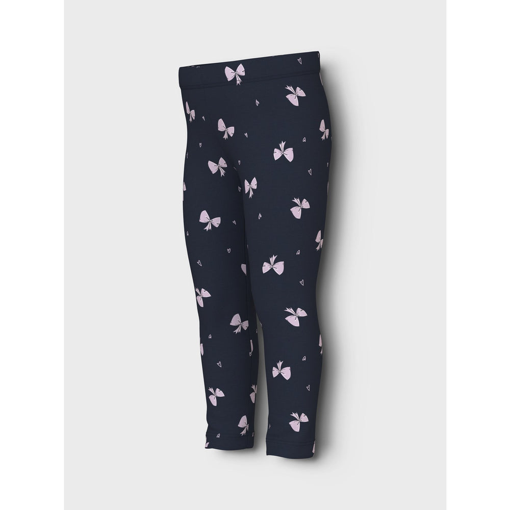 Køb Name It Dark Sapphire Bows Davina AOP Sweat Leggings