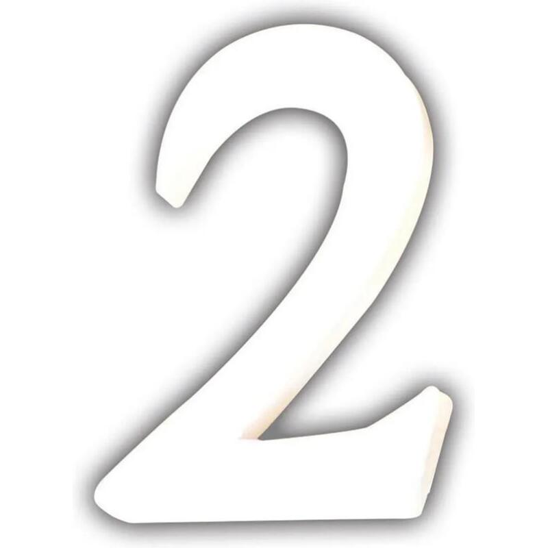 Petit chiffre 2 12cm - Blanc
