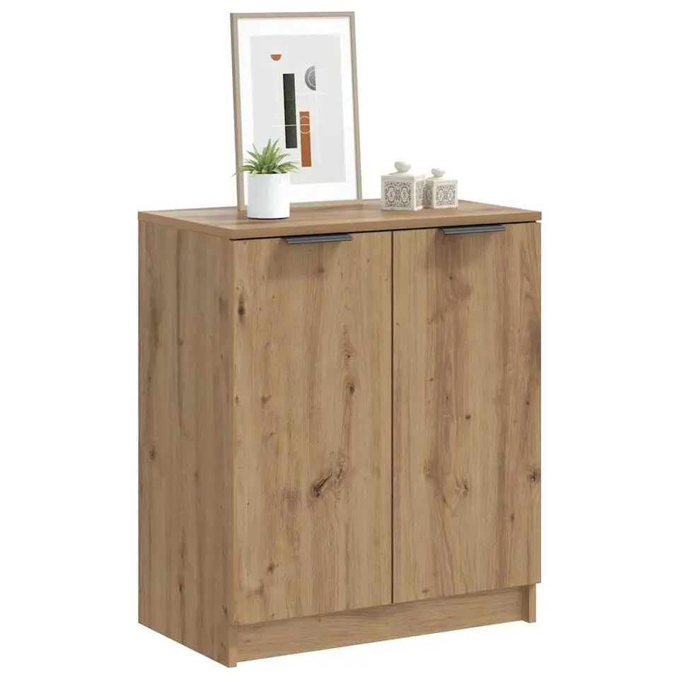vidaXL - Schoenenkast met 2 deuren - Artisanaal eiken - Hout - 59x35x70 cm