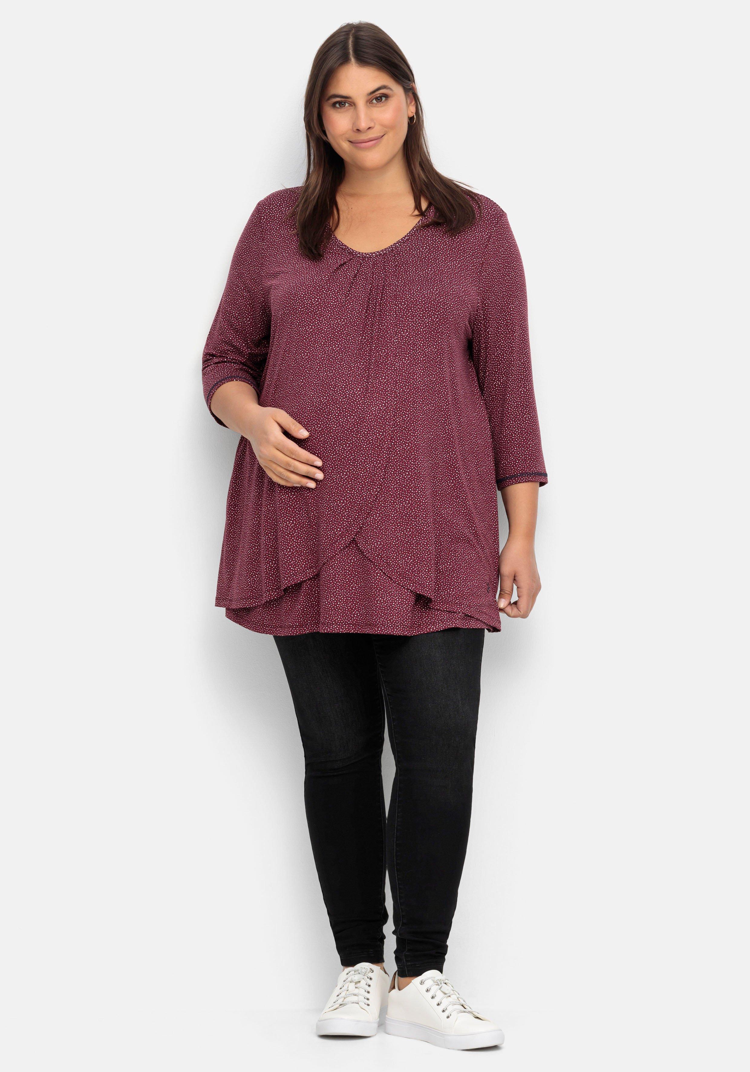 Stillshirt in Layer-Optik, mit Raffung am Ausschnitt
