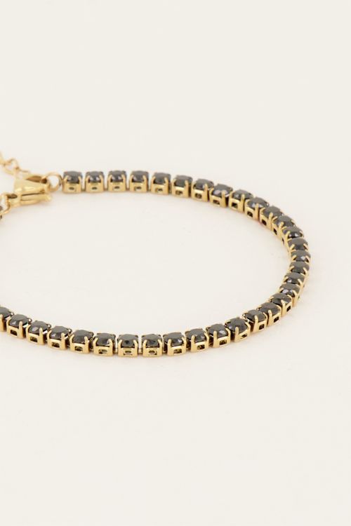 MOOD armband met zwarte stenen