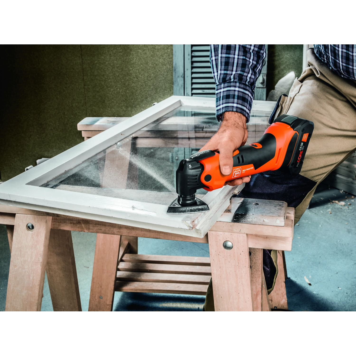Fein AMM500 Multimaster Plus Top 18V Li-ion Accu Multitool body in L-Boxx incl. 30-Delige accessoires set