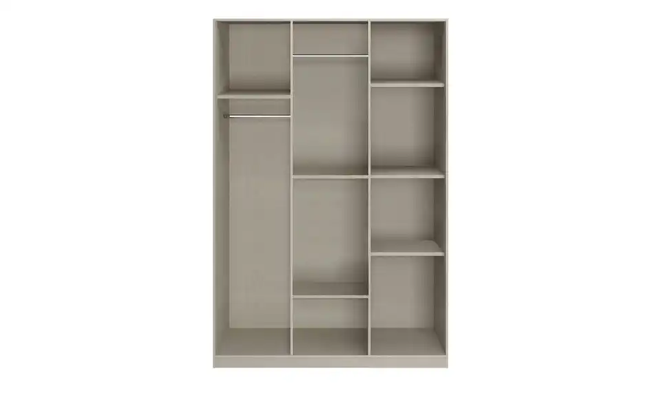 Kleiderschrank Landsberg 136 cm Weiß, Grau