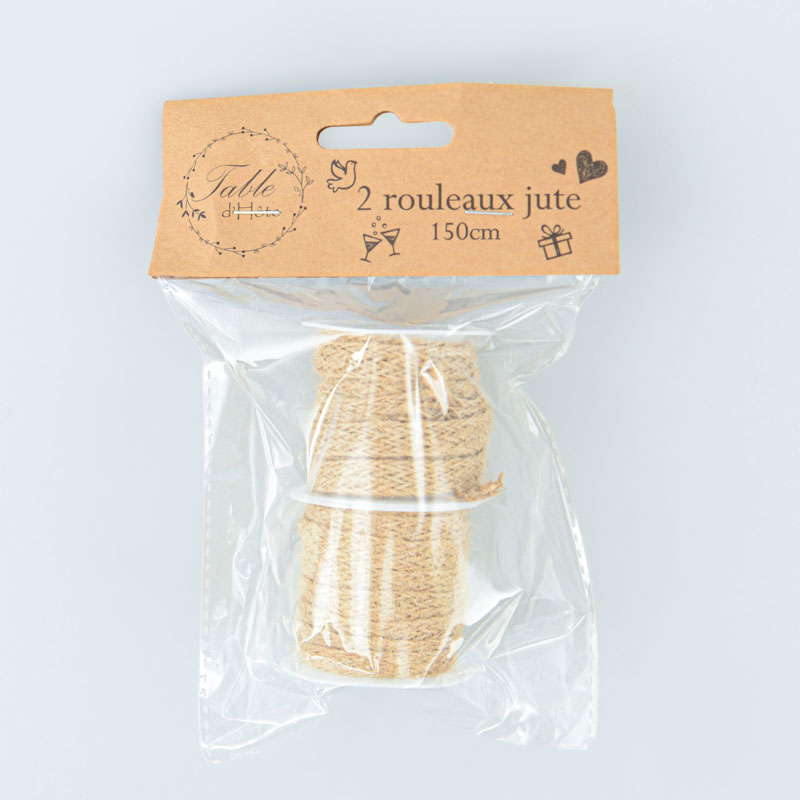 Lot de 2 rouleaux de jute marron